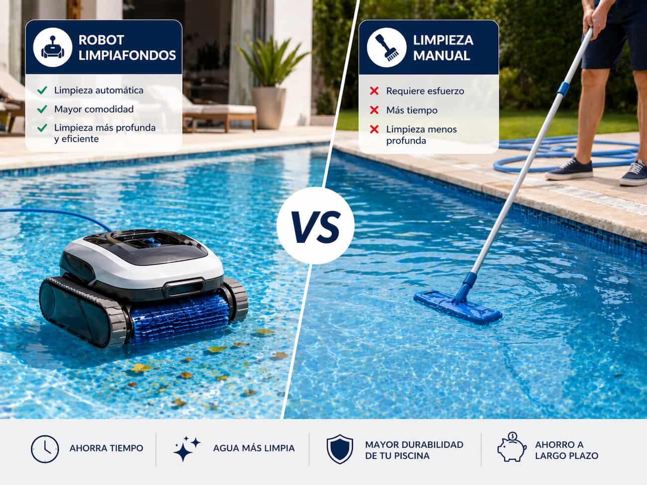Robot limpiafondos vs limpieza manual