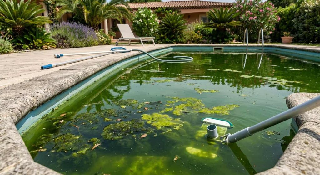 Agua de piscina verde