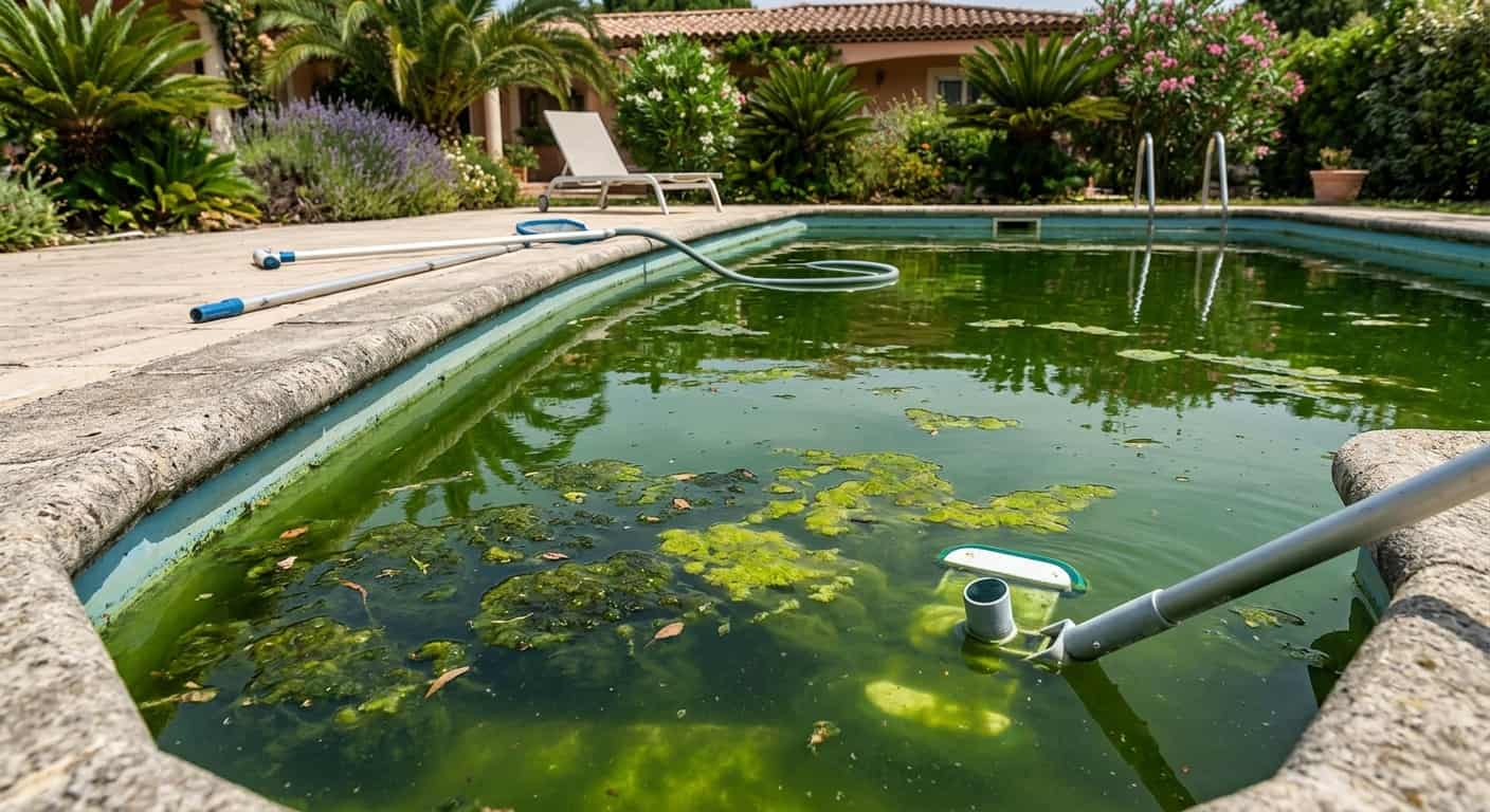 Agua de piscina verde